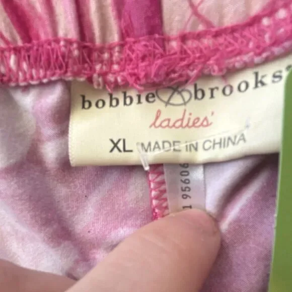 Bobbie Brooks Women's XL Ankle Leggings Pink Red Geometric Stretch 2-Pack - Picture 3 of 7